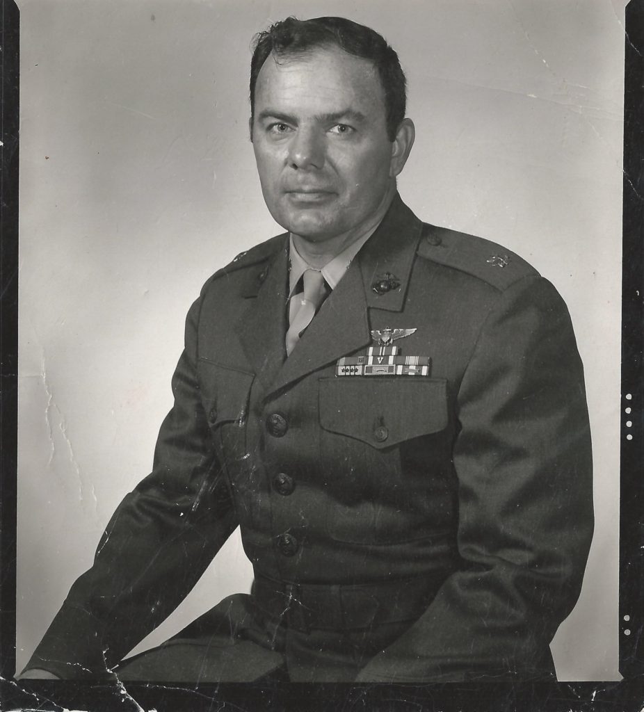 Vietnam era Distinguished Flying Cross pilot Marine Corp pilot in uniform. Amos David Thompson 